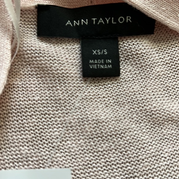 NEW Ann Taylor Pink Ruffle Open Cardigan Lightweight Linen Blend Sweater - Picture 11 of 11